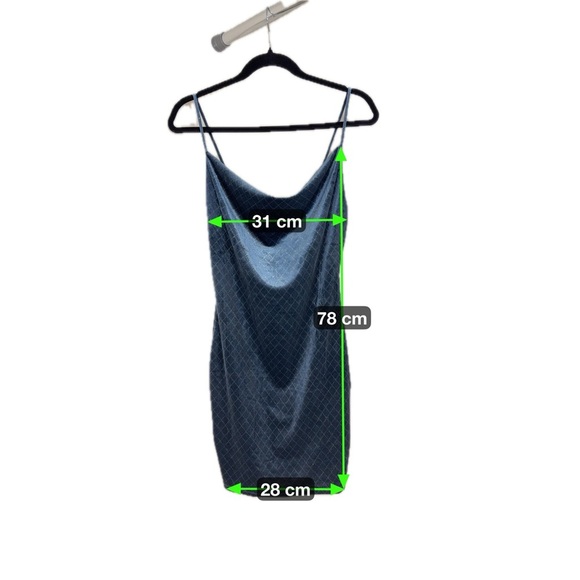 Blashe Baby Blue Glitter Cowl Neck Dress Size M – Fitted Perfect for New Year’s - Picture 6 of 6